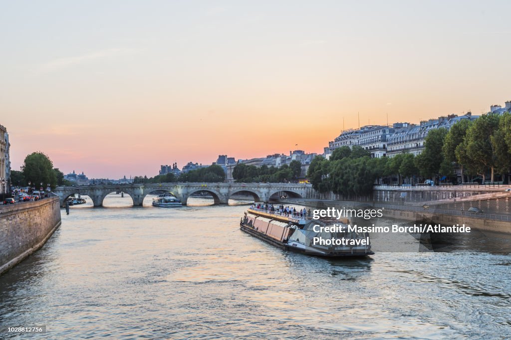 Bateau mouche along Seine River