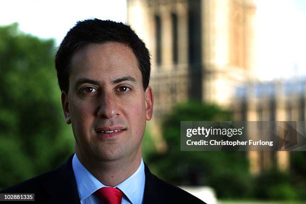 Labour Party leadership candidate Ed Miliband poses for a portrait in Westminster on June 14, 2010 in London, England. Ed Miliband, David Miliband,...