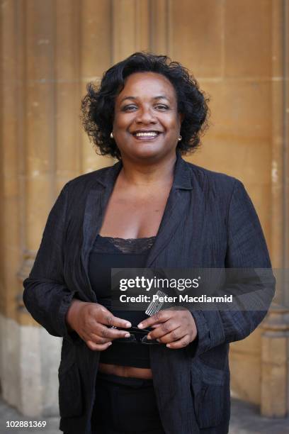 Labour Party leadership candidate Diane Abbott poses for a portrait at the entrance to The Great Hall, Parliament on June 28, 2010 in London,...