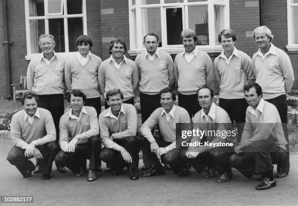 The American Ryder Cup team, 15th September 1977. From left to right, Don January, Dave Hill, Lanny Wadkins, Dow Finsterwald , Jerry McGee, Tom...