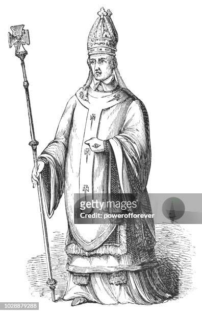 ilustraciones, imágenes clip art, dibujos animados e iconos de stock de henry chichele, arzobispo de cantorbery - archbishop