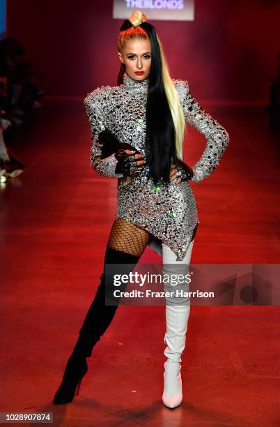 Paris Hilton walks the runway at the Disney Villains x The Blonds NYFW Show during New York Fashion Week: The Shows at Gallery I at Spring Studios on...