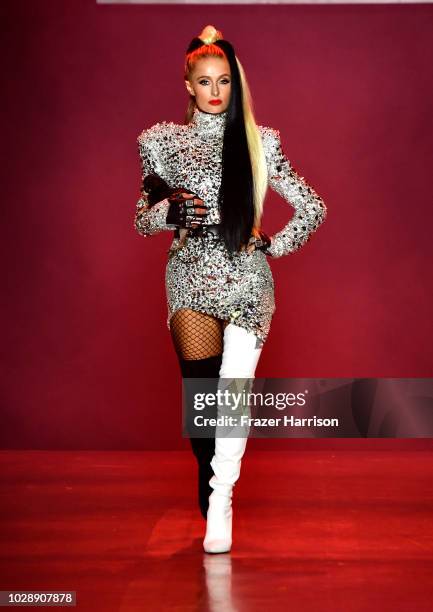 Paris Hilton walks the runway at the Disney Villains x The Blonds NYFW Show during New York Fashion Week: The Shows at Gallery I at Spring Studios on...