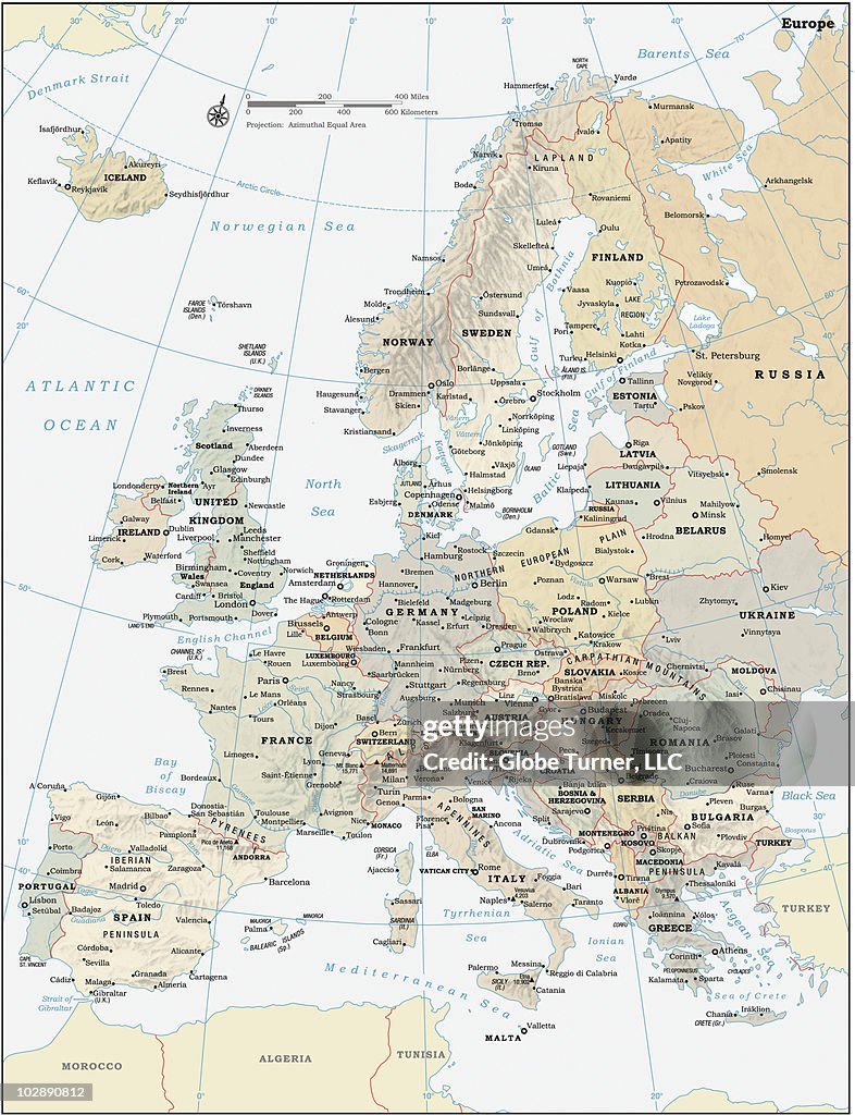 Europe continent map