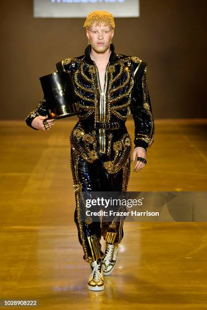 Shaun Ross walks the runway at the Disney Villains x The Blonds NYFW Show during New York Fashion Week: The Shows at Gallery I at Spring Studios on...