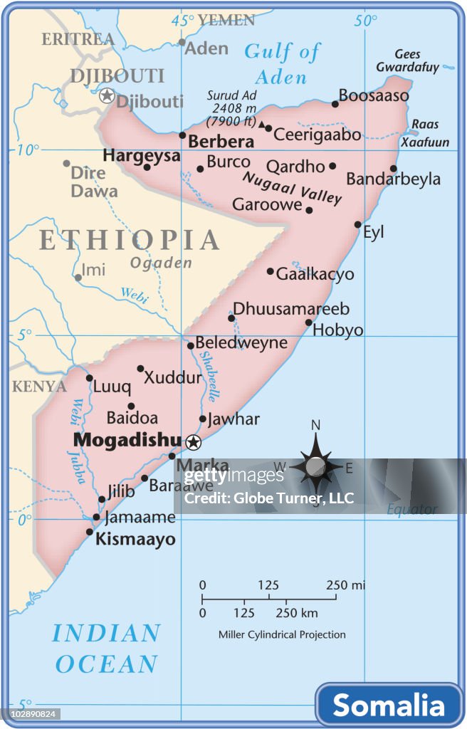 Somalia country map