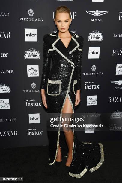 Romee Strijd attends as Harper's BAZAAR Celebrates "ICONS By Carine Roitfeld" at the Plaza Hotel on September 7, 2018 in New York City.