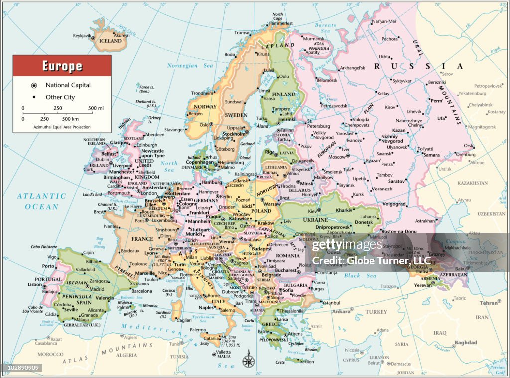 Europer Europe Continent Map High-Res Vector Graphic - Getty Images
