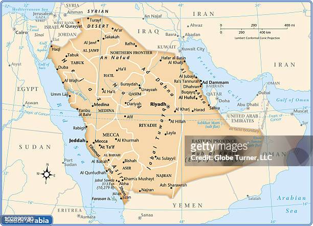 saudi arabia country map - red sea stock illustrations