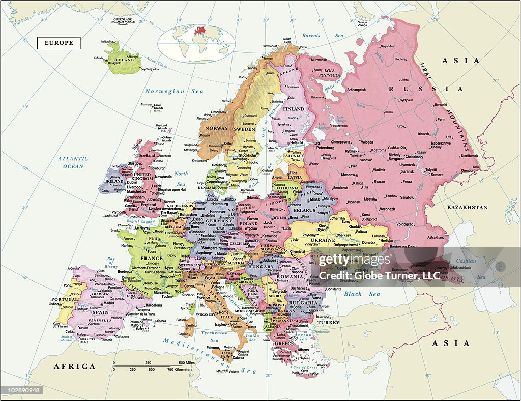 Europer Europe Continent Map High-Res Vector Graphic - Getty Images