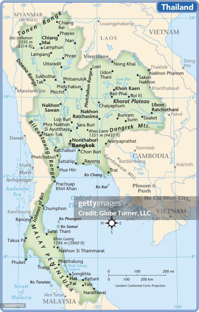 Thailand country map