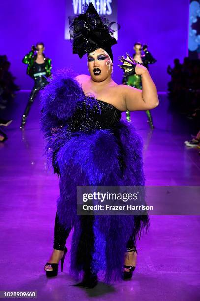 Patrick Starrr walks the runway at the Disney Villains x The Blonds NYFW Show during New York Fashion Week: The Shows at Gallery I at Spring Studios...