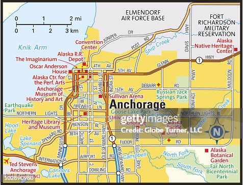 Anchorage Alaska Area Map High-Res Vector Graphic - Getty Images