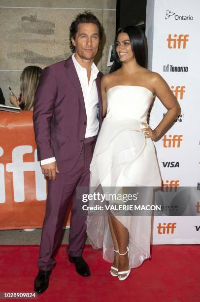 Actor Matthew McConaughey and his wife US/Brazilian model Camila Alves attend the premiere of "White Boy Rick" during the Toronto International Film...