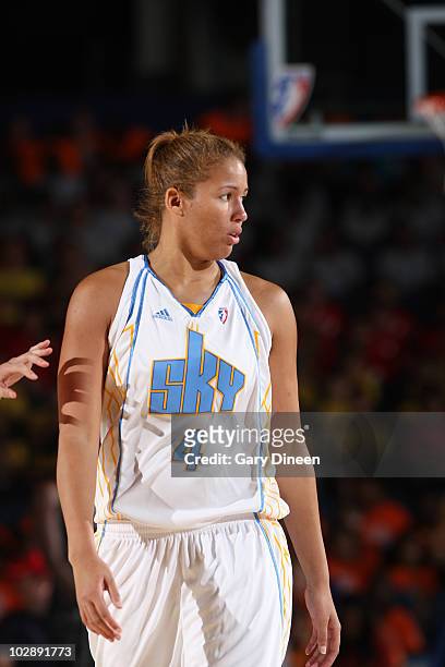 New Chicago Sky player Christi Thomas photographed during a break in the action of the WNBA game against the San Antonio Silver Stars on July 14,...