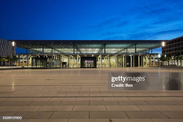 airport berlin-brandenburg terminal  (schönefeld, germany) - town square night stock pictures, royalty-free photos & images