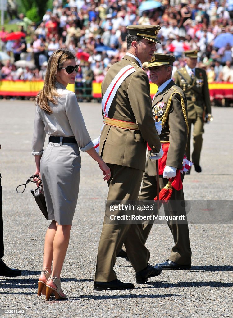 Spanish Royals Attend Graduation of Military Officer School in Talarn