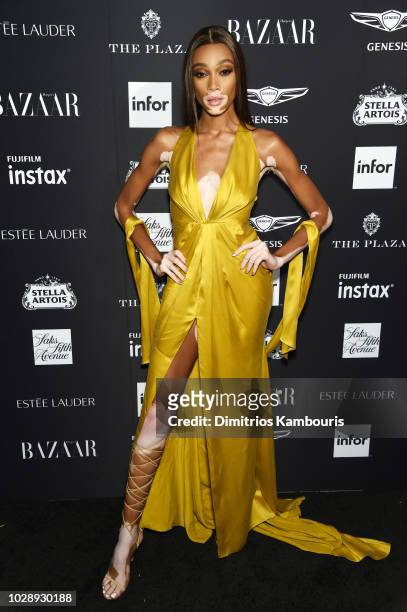 Winnie Harlow attends as Harper's BAZAAR Celebrates "ICONS By Carine Roitfeld" at the Plaza Hotel on September 7, 2018 in New York City.