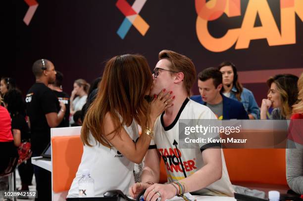 Brenda Song and Macaulay Culkin attend the sixth biennial Stand Up To Cancer telecast at the Barkar Hangar on Friday, September 7, 2018 in Santa...