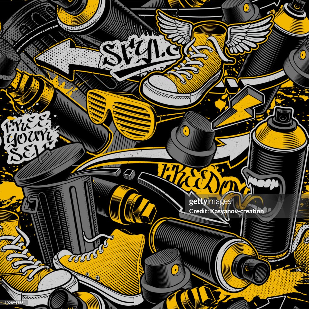 Graffity Pattern Seamless Graffiti Pattern High-Res Vector Graphic - Getty Images