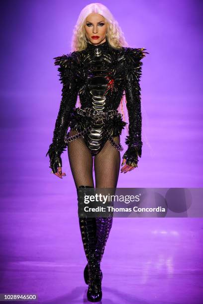 Phillipe Blonde walks the runway during Disney Villains x The Blonds fashion show at Gallery I at Spring Studios on September 7, 2018 in New York...