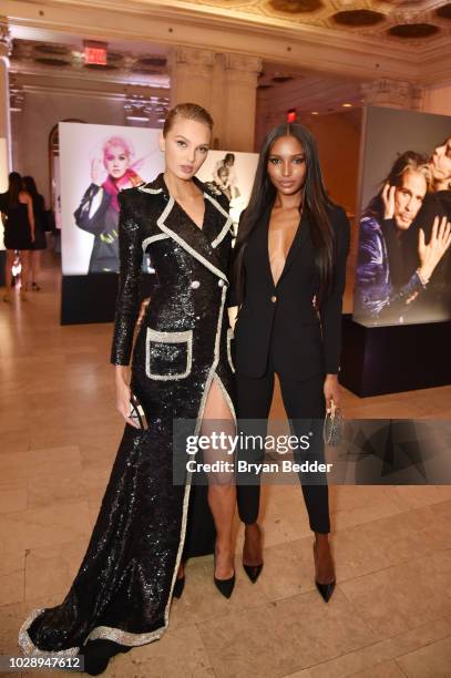 Romee Strijd and Jasmine Tookes attends as Harper's BAZAAR Celebrates "ICONS By Carine Roitfeld" at the Plaza Hotel on September 7, 2018 in New York...