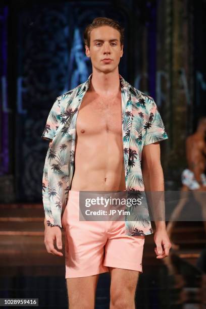 Model walks the runway during the ARGYLE GRANT Show At New York Fashion Week Powered By Arta Hearts Fashion NYFW at The Angel Orensanz Foundation on...