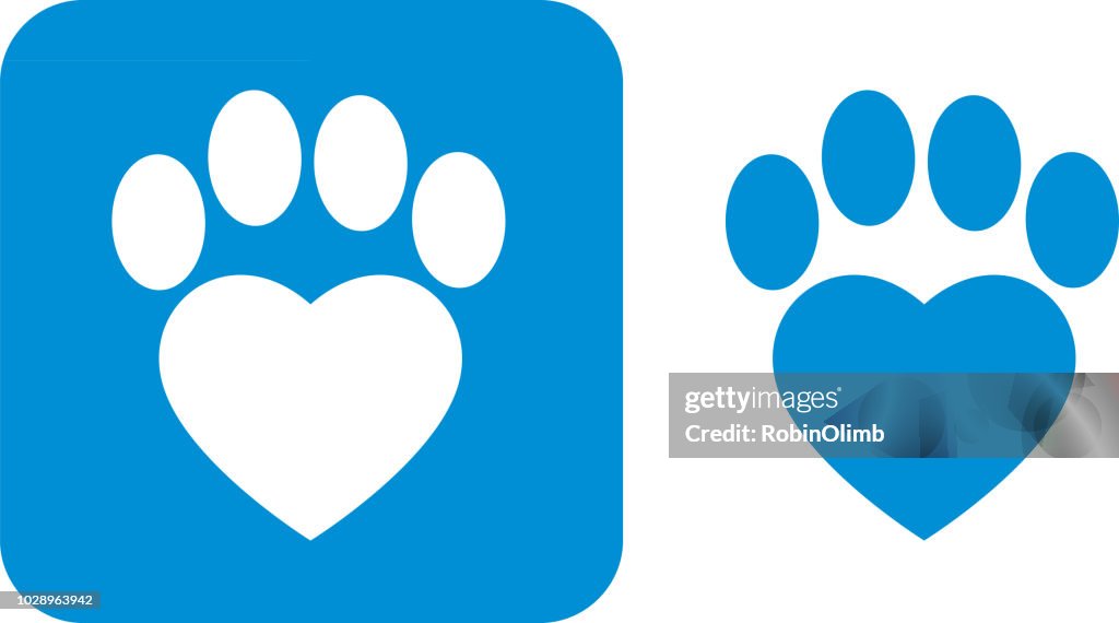Iconos de impresión pata azul