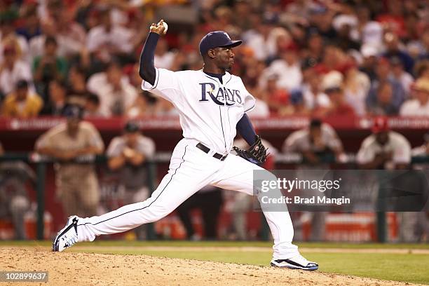 All Star Game: Tampa Bay Rays Rafael Soriano in action, pitching at Angel Stadium of Anaheim, Anaheim, CA 7/13/2010 CREDIT: Brad Mangin OPV1-3052