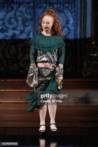 Model Madeline Stuartwalks the runway during HOUSE OF BYFIELD At New York Fashion Week Powered By Art Hearts Fashion NYFW at The Angel Orensanz...