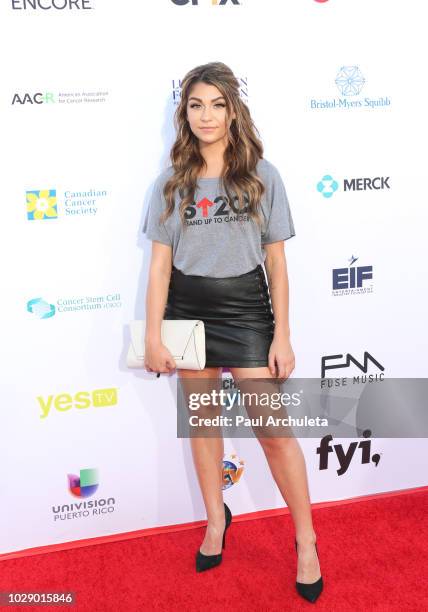 Actress / Social Media Personality Andrea Russett attends the Stand Up To Cancer 10 years of impacting cancer research at Barker Hangar on September...