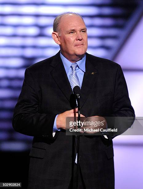 Head coach George Karl of the Denver Nuggets onstage during the 2010 ESPY Awards at Nokia Theatre L.A. Live on July 14, 2010 in Los Angeles,...