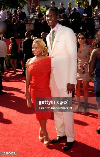 Chris Bosh of the Miami Heat and guest arrive at the 2010 ESPY Awards at Nokia Theatre L.A. Live on July 14, 2010 in Los Angeles, California.