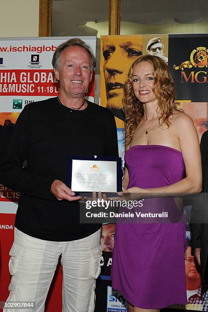 Peter Fonda and Heather Graham attend day five of the Ischia Global Film And Music Festival on July 15, 2010 in Ischia, Italy.