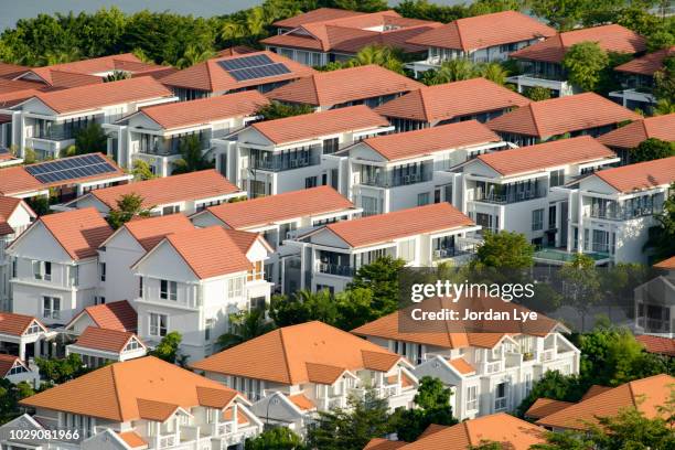 aerial view of home village - upper house park fotografías e imágenes de stock