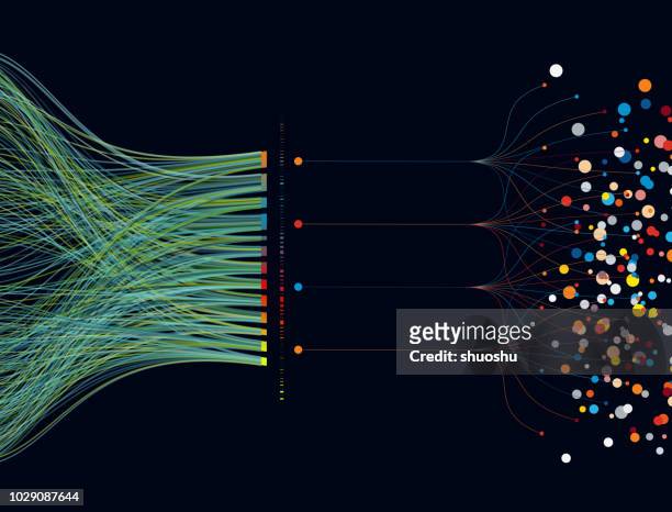 colorful big data pattern background - big data stock illustrations