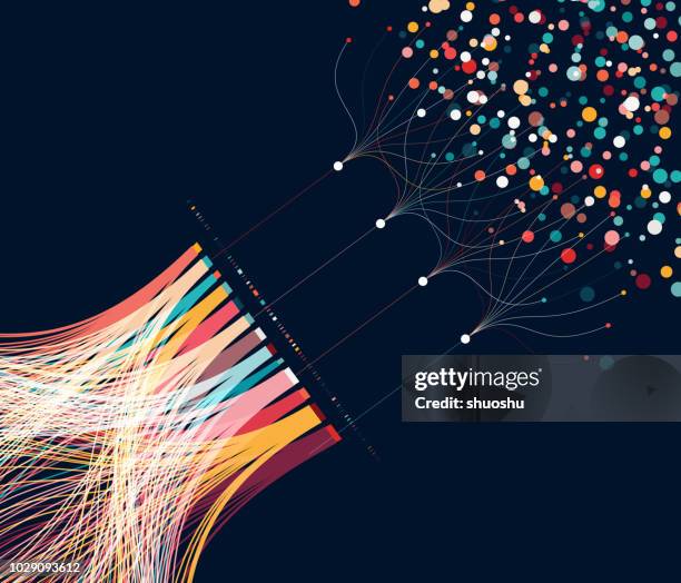 colorful big data pattern background - big data visualization stock illustrations