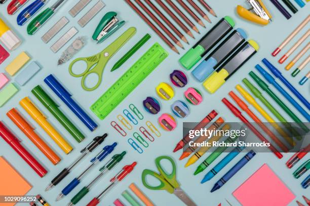 stationery display - office supplies stock pictures, royalty-free photos & images