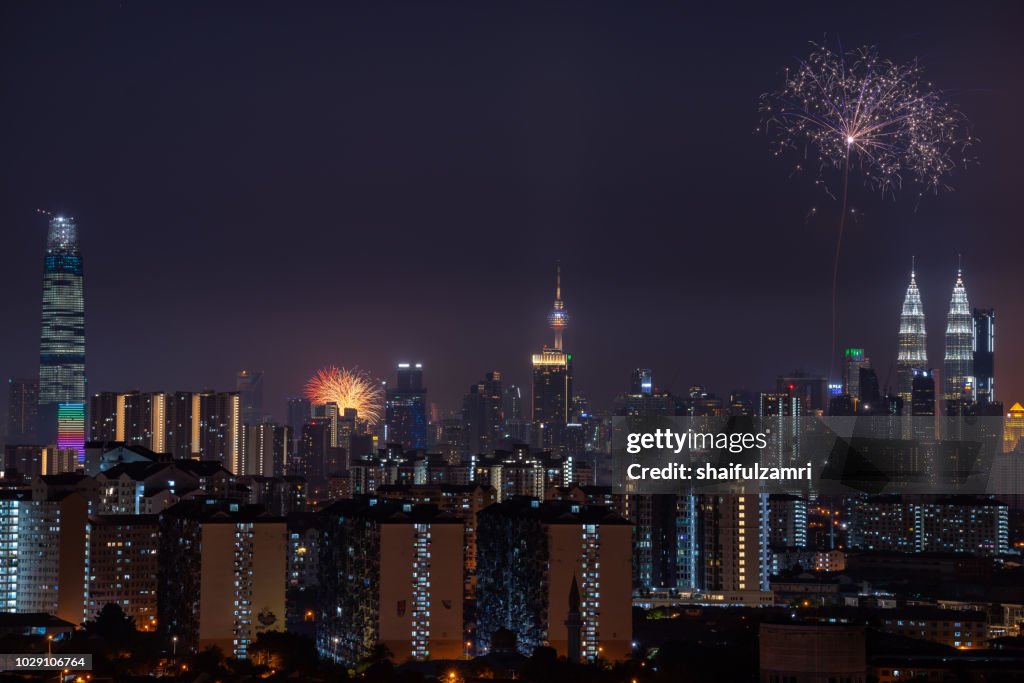 Malaysia celebrated its 61st year of independence from British colonial rule on Aug 31 with a colourful fireworks display.