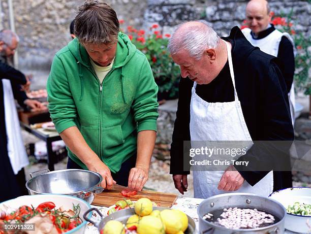 Chef Jamie Oliver poses for a portrait shoot in Italy.