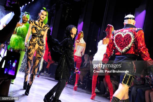 Models walk the runway at Disney Villains x The Blonds NYFW Show during New York Fashion Week: The Shows at Gallery I at Spring Studios on September...