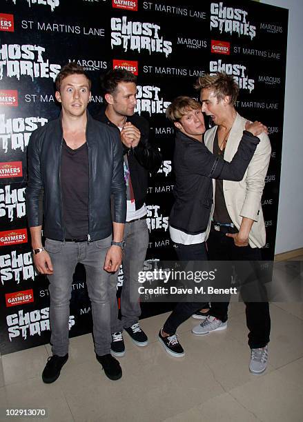 McFly band members Tom Fletcher, Danny Jones, Dougie Poynter, and Harry Judd attend the Ghost Stories Press Night Party held on July 14, 2010 at the...