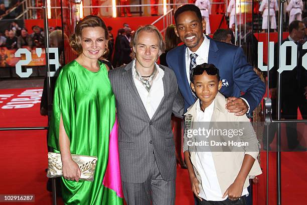 Harald Zwart, Will Smith and Jaden Smith attend the UK gala premiere of The Karate Kid held at The Odeon Leicester Square on July 15, 2010 in London,...