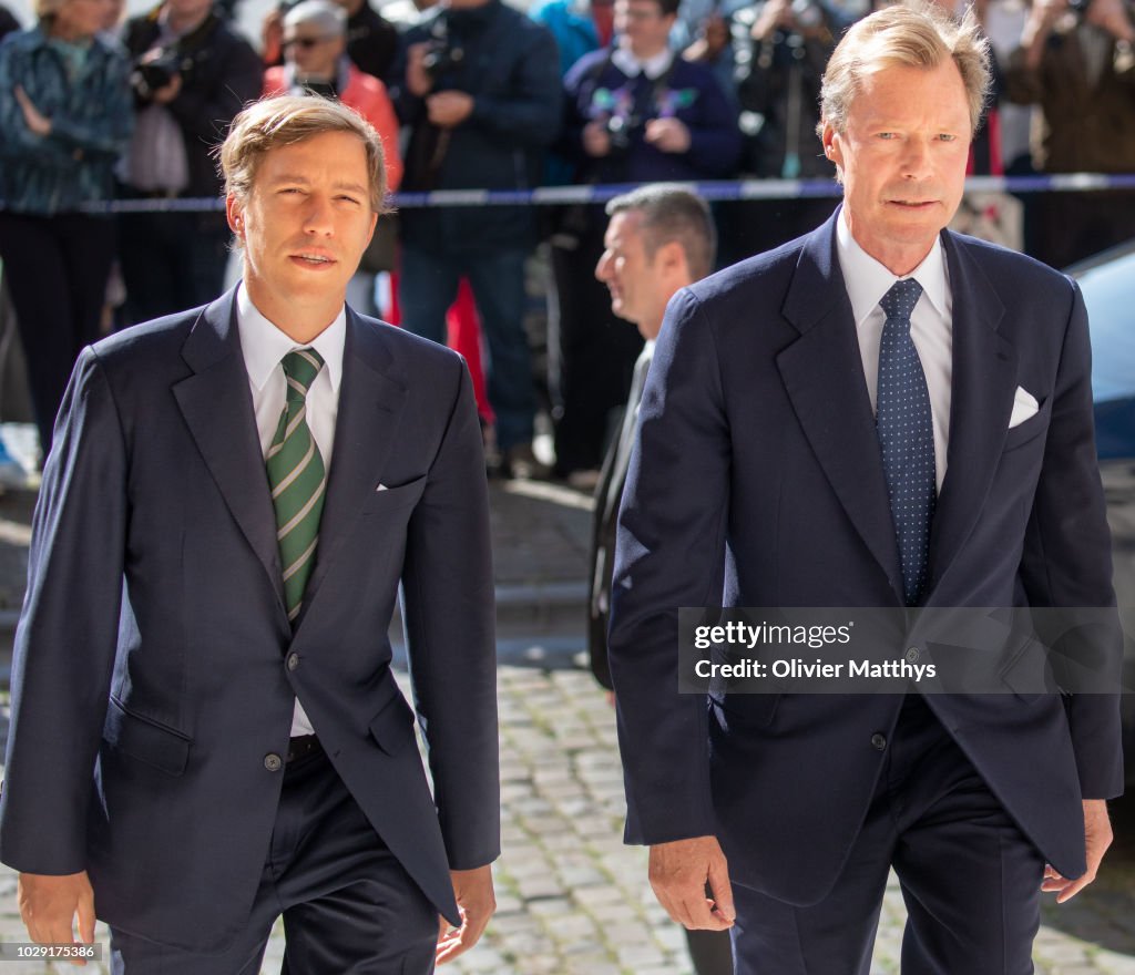 Belgium Royal Family Attends A Mass To Remember The 25th anniversary Of Late King Baudouin At Notre Dame Church In Laeken