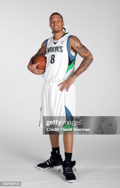 Michael Beasley of the Minnesota Timberwolves poses for portraits on July 15, 2010 at the Target Center in Minneapolis, Minnesota. NOTE TO USER: User...