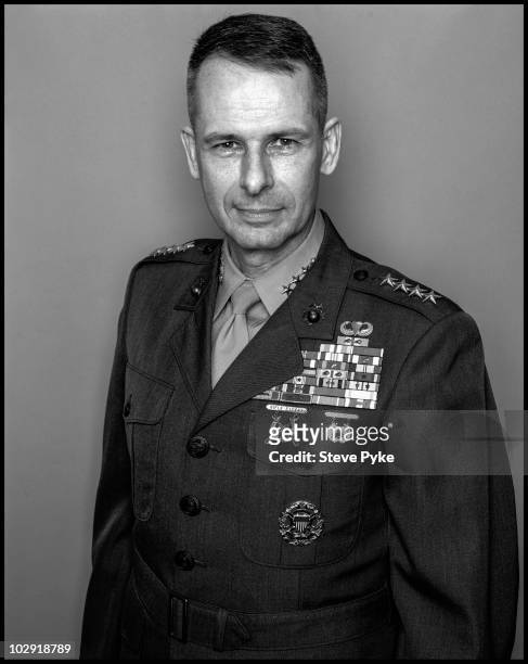 Chairman of the Joint Chiefs of Staff General Peter Pace poses for a portrait shoot in New York, USA.