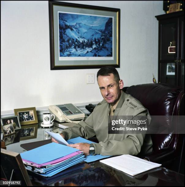 Chairman of the Joint Chiefs of Staff General Peter Pace poses for a portrait shoot in New York, USA.