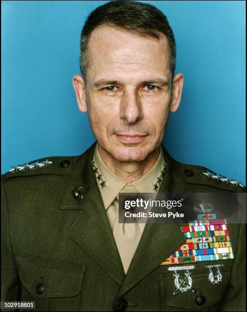 Chairman of the Joint Chiefs of Staff General Peter Pace poses for a portrait shoot in New York, USA.