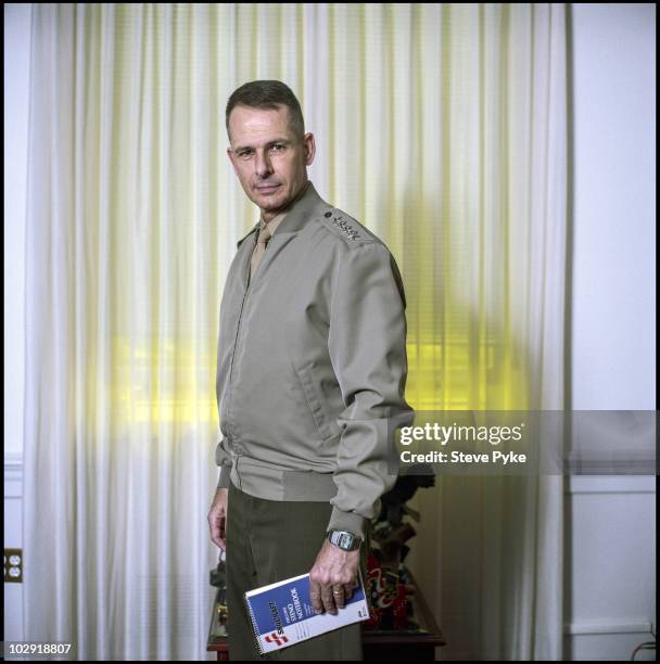 Chairman of the Joint Chiefs of Staff General Peter Pace poses for a portrait shoot in New York, USA.