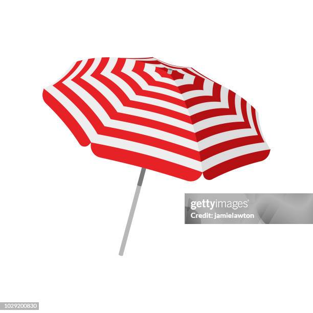 parasol beach umbrella - white background stock illustrations